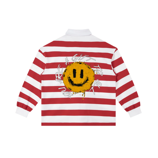 IAF Red Stripe Rugby Polo Shirt