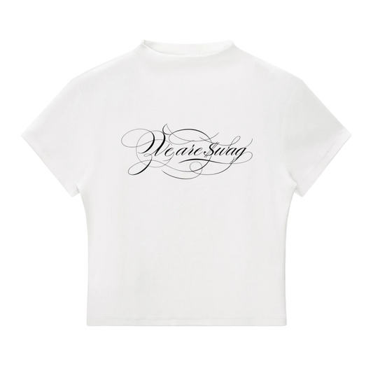 Women's IAF calligraphy Mock Neck T-Shirt