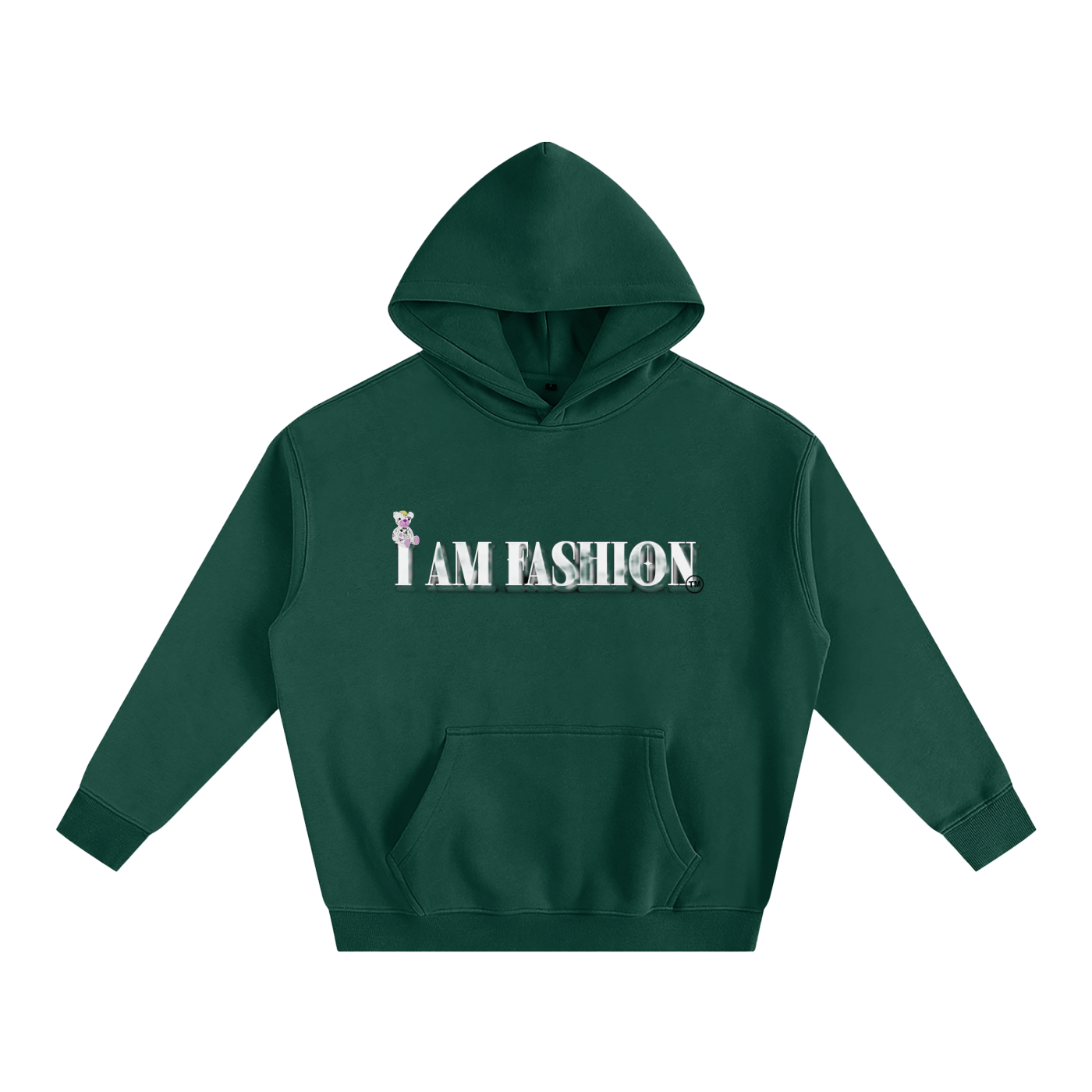 "I AM FASHION" Floral Life Oversize Fleeced Hoodie