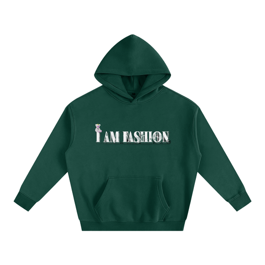 "I AM FASHION" Floral Life Oversize Fleeced Hoodie