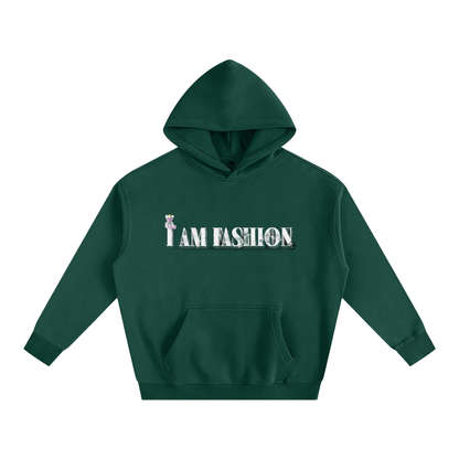 "I AM FASHION" Edin Green Street Graffiti Oversize Fleeced Hoodie
