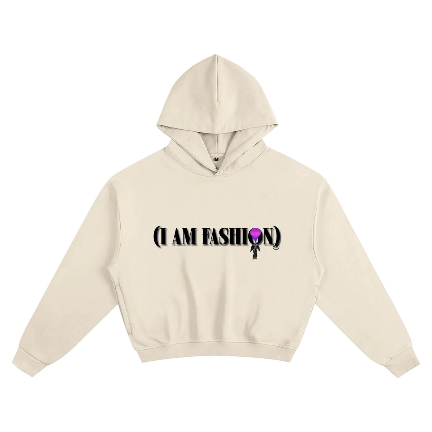 "I AM FASHION" Apricot Boxy Hoodie
