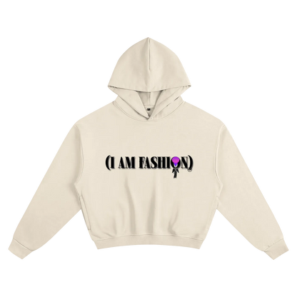 "I AM FASHION" Apricot Boxy Hoodie