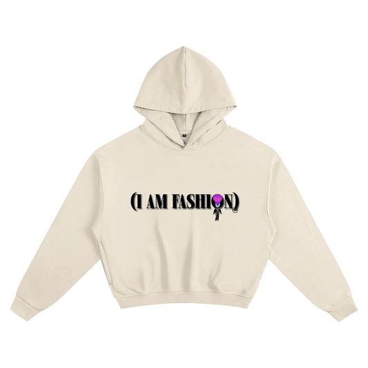 "I AM FASHION" Apricot Boxy Hoodie