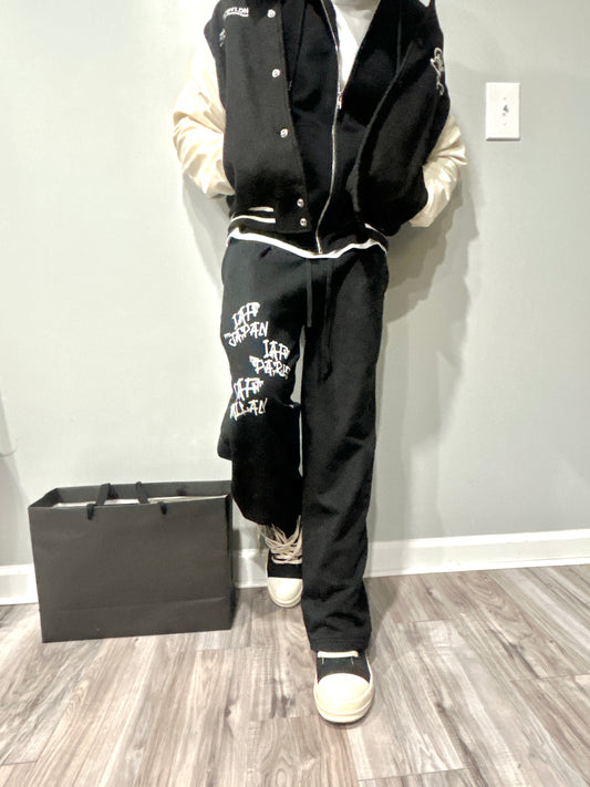 "𝓡𝓮-𝓘𝓶𝓪𝓰𝓲𝓷𝓮𝓭" International Graffiti Plaid Double Waist Sweatpants