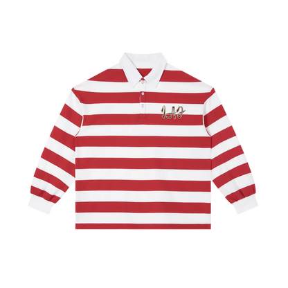 IAF Red Stripe Rugby Polo Shirt