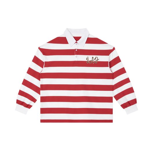 IAF Red Stripe Rugby Polo Shirt