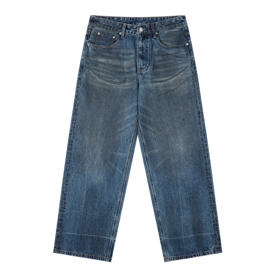 "IAF" Vintage Wash Baggy Denim Jeans
