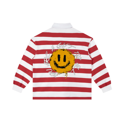 IAF Red Stripe Rugby Polo Shirt