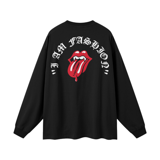 "I AM FASHION" Kiss of Love - 100% Cotton Long Sleeve Tee