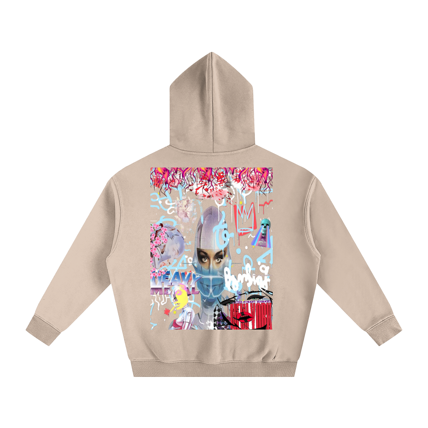 "I AM FASHION" Street Graffiti Oversize Fleeced Hoodie