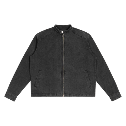 (𝓹𝓻𝓮𝓶𝓲𝓾𝓶) "Nothing will Conquer you" Denim Vintage Washed Jacket