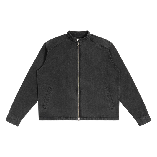 (𝓹𝓻𝓮𝓶𝓲𝓾𝓶) "Nothing will Conquer you" Denim Vintage Washed Jacket