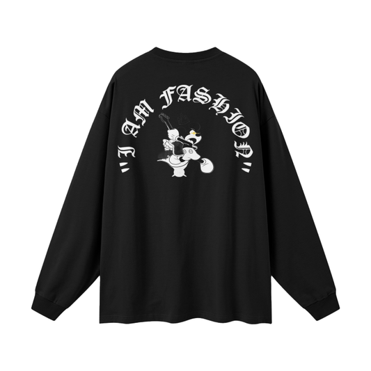 "I AM FASHION" Rockstar Mickey - 100% Cotton Long Sleeve Tee