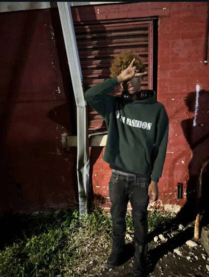 "I AM FASHION" Edin Green Street Graffiti Oversize Fleeced Hoodie