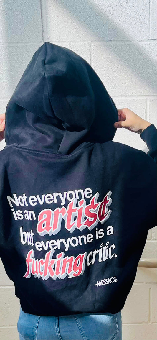 (𝓹𝓻𝓮𝓶𝓲𝓾𝓶) “Stop Being a Critic” Boxy Full Zip-Up Jacket