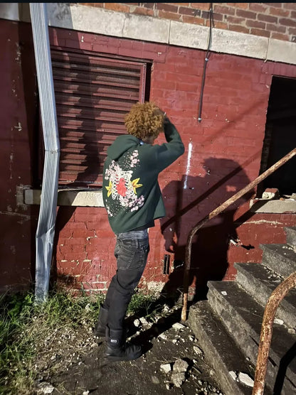 "I AM FASHION" Edin Green Street Graffiti Oversize Fleeced Hoodie