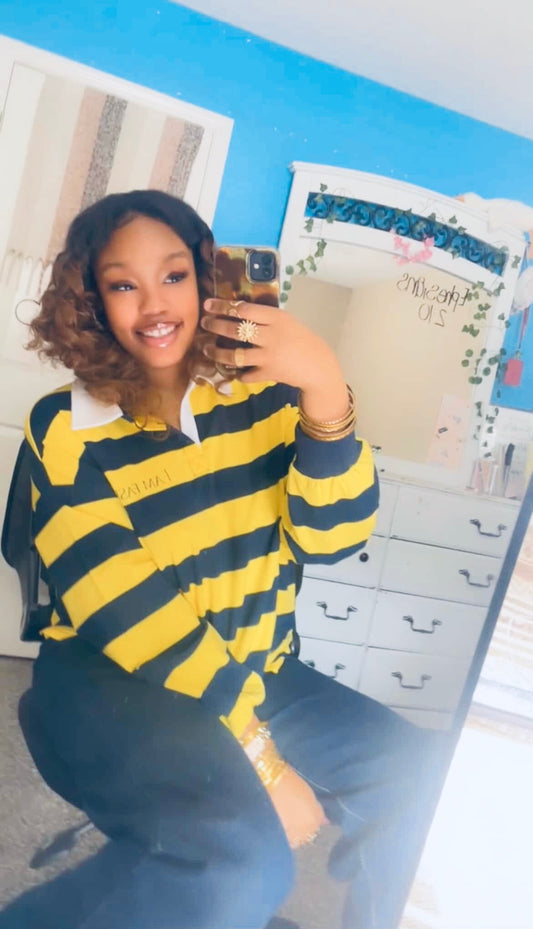 IAF Navy & Yellow Rugby Polo Shirt