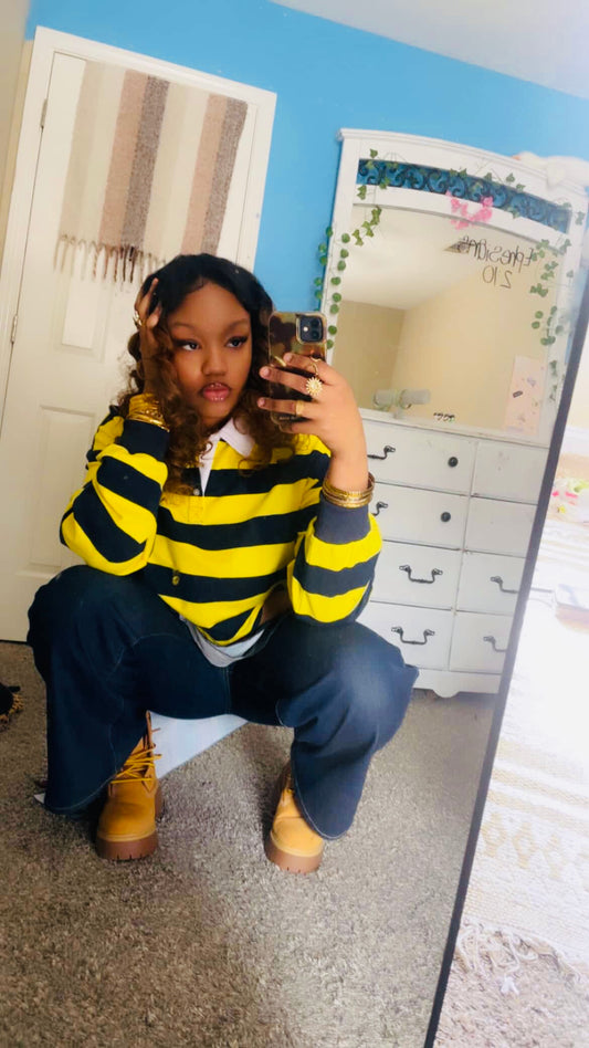 IAF Navy & Yellow Rugby Polo Shirt