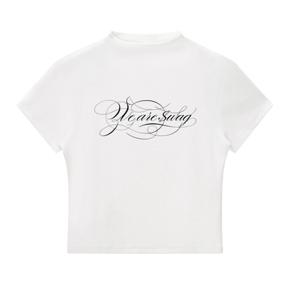 Women's IAF calligraphy Mock Neck T-Shirt