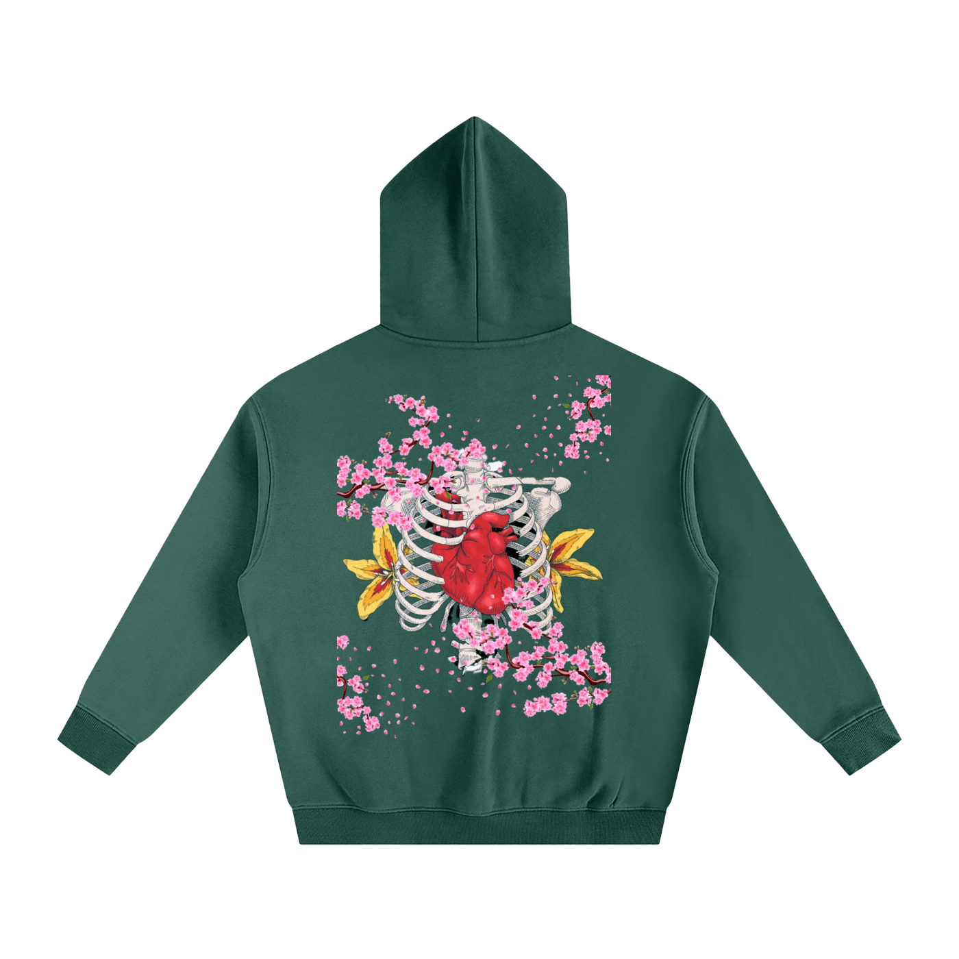 "I AM FASHION" Floral Life Oversize Fleeced Hoodie