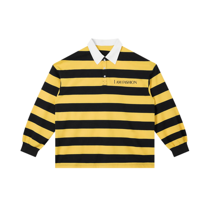 IAF Navy & Yellow Rugby Polo Shirt