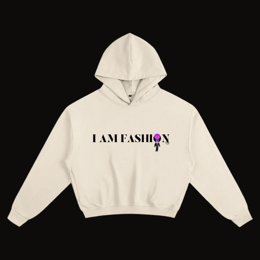 " I AM FASHION" Street Graffiti v2 Boxy Hoodie