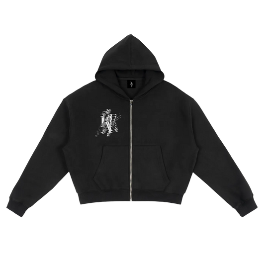 (𝓹𝓻𝓮𝓶𝓲𝓾𝓶) IAF illusion Zip-Up Boxy Hoodie