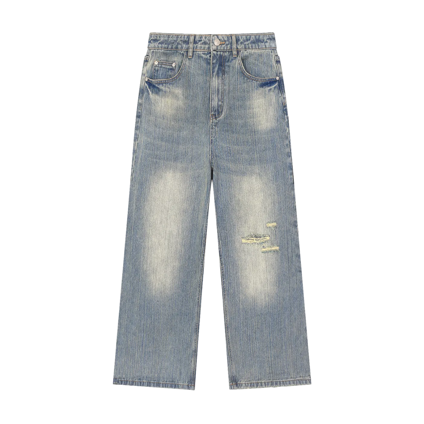 "IAF" Vintage Wash Distressed Denim Jeans